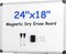 VUSIGN Magnetic White Board Kit for Wall 24" x 18", 1 Dry Eraser & 2 Multicolor Markers & 4 Magnetic Pins, Sliver Reinforced Aluminum Frame for Home, School, Office